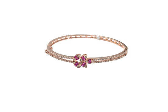 Silver Rosé Petal Ladies Kada