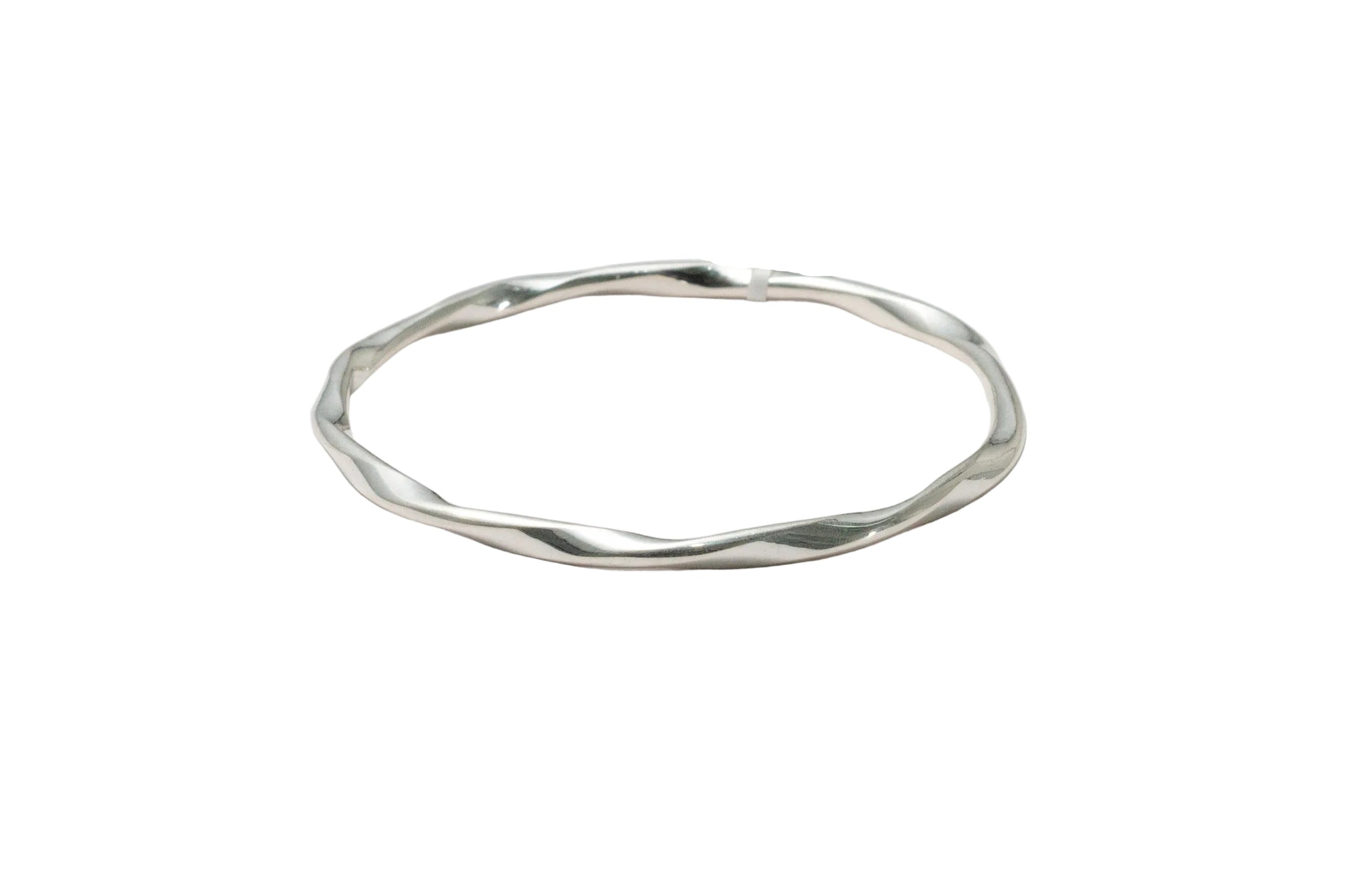 Silver Ripple Twist Ladies Kada
