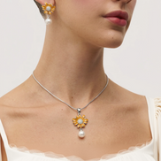 Silver Sun Daisy Pearl Set
