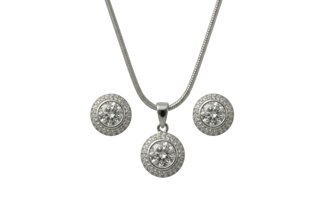 Silver Halo Spark Pendant Set