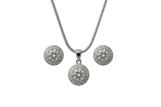Silver Halo Spark Pendant Set