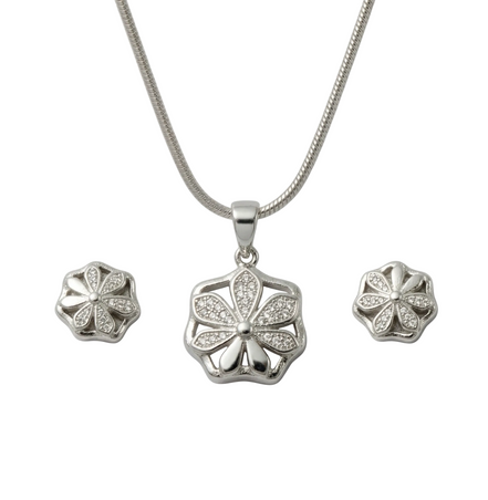 Silver Knot Pendant Set