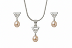 Silver Luna Pearl Pendant Set