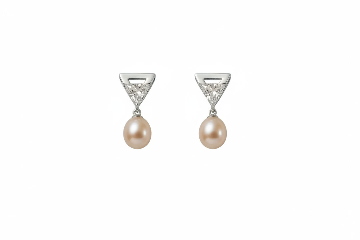 Silver Luna Pearl Pendant Set