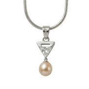 Silver Luna Pearl Pendant Set