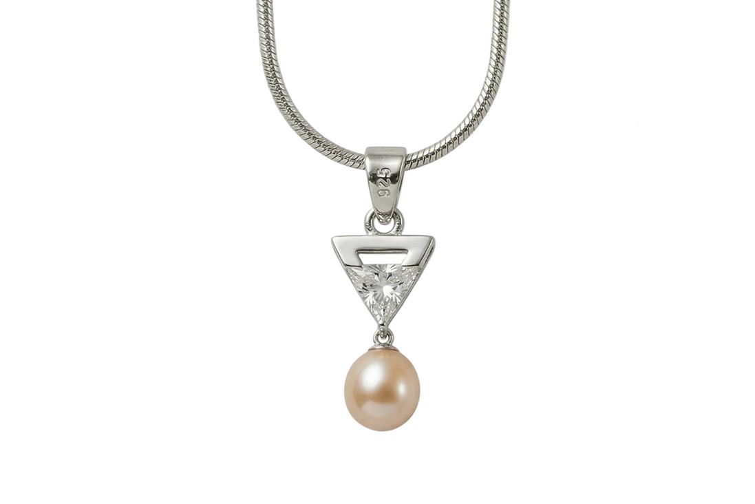 Silver Luna Pearl Pendant Set