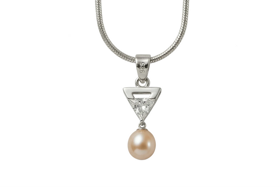 Silver Luna Pearl Pendant Set