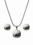 Silver Luna Dot Pendant Set