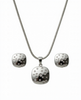 Silver Luna Dot Pendant Set
