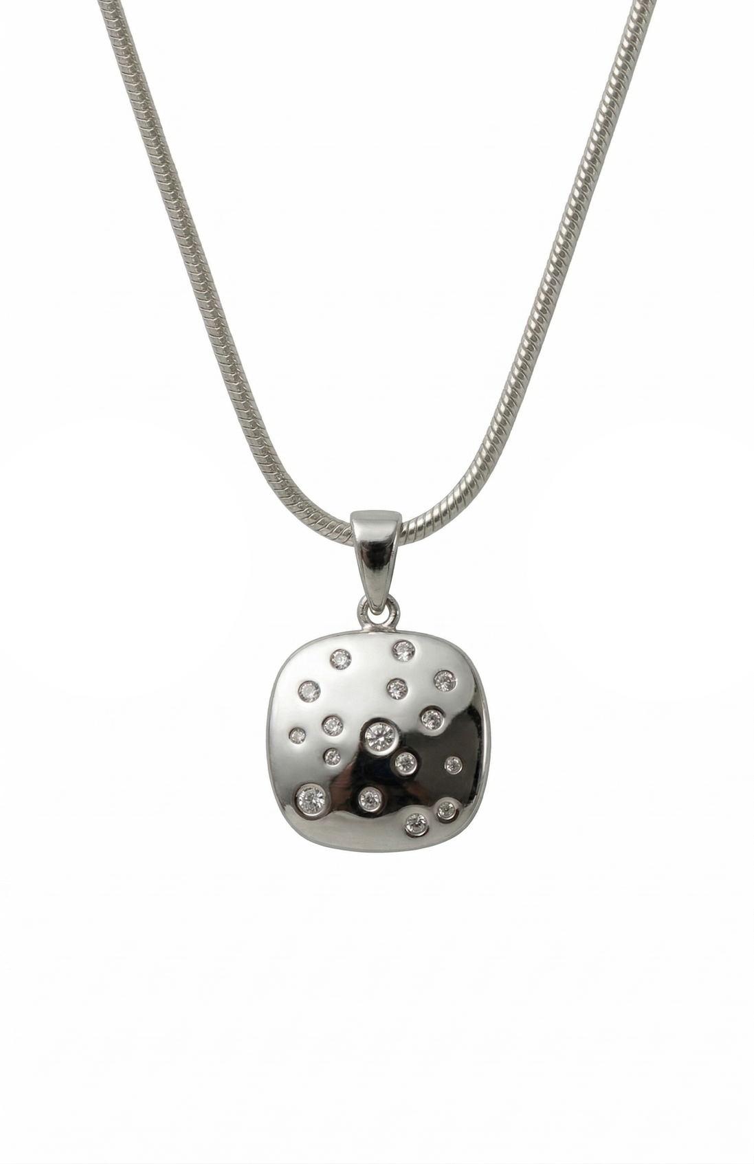 Silver Luna Dot Pendant Set