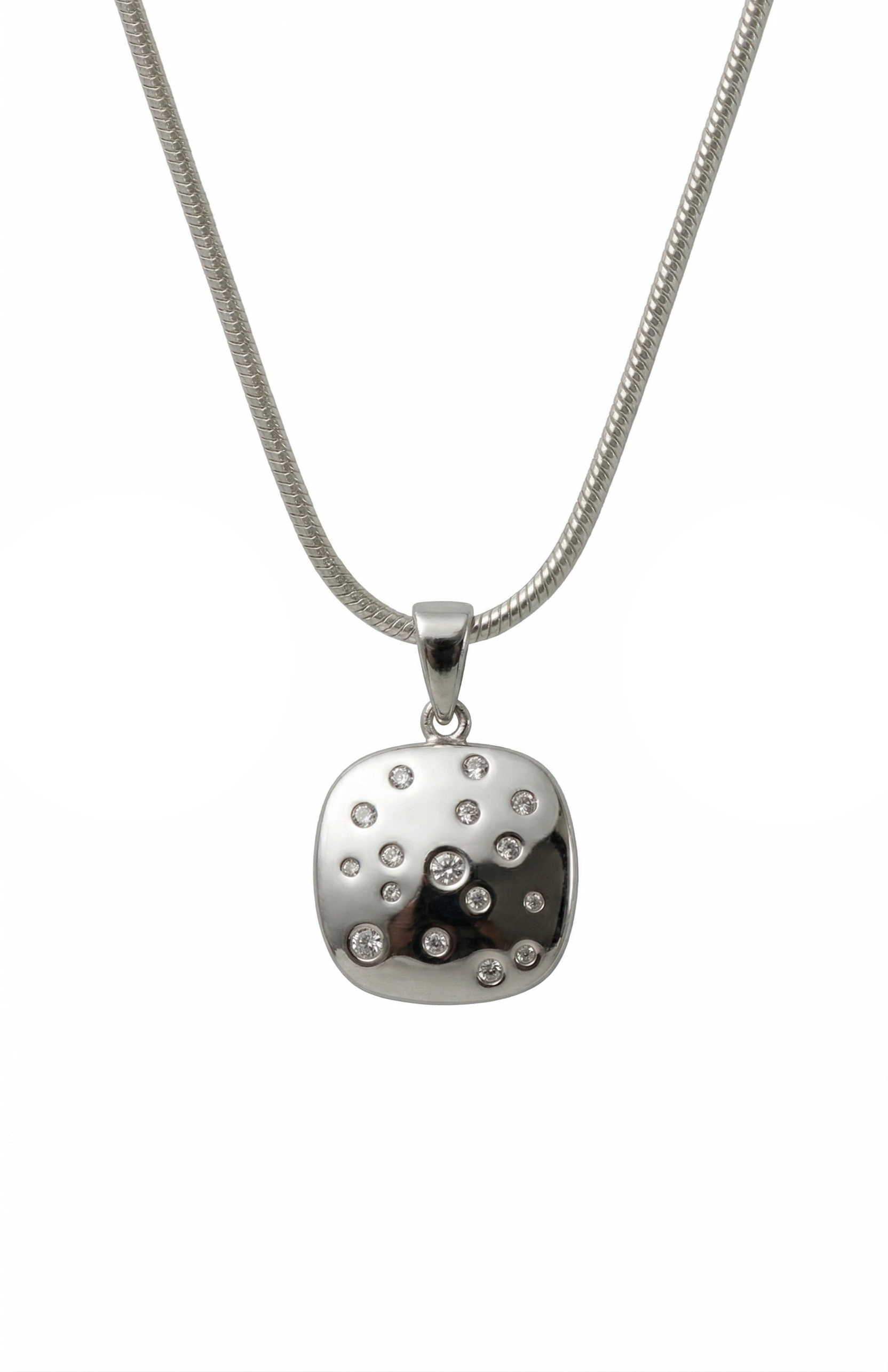 Silver Luna Dot Pendant Set