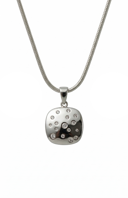 Silver Luna Dot Pendant Set