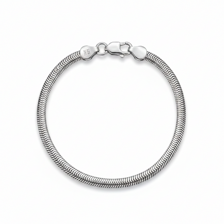 Elite Silver Flat Link Bracelet