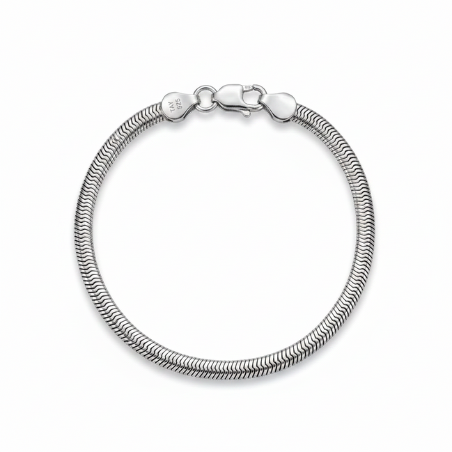 Elite Silver Flat Link Bracelet