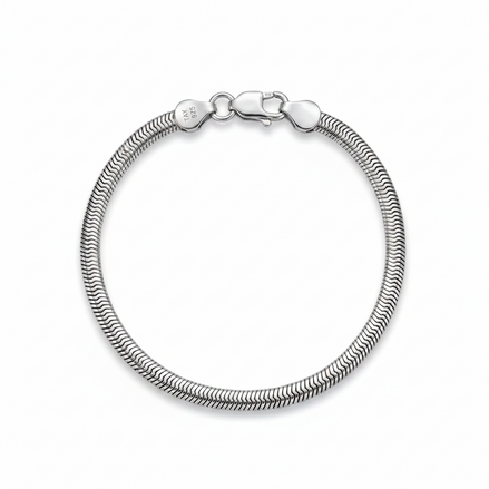 Elite Silver Flat Link Bracelet