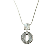 Silver Luna Shell Pendant Set