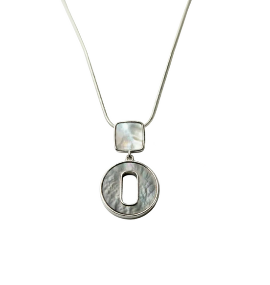 Silver Luna Shell Pendant Set
