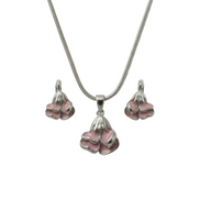 Silver Blush Blossom Pendant Set