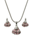 Silver Blush Blossom Pendant Set