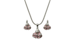 Silver Blush Blossom Pendant Set