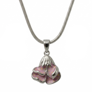 Silver Blush Blossom Pendant Set