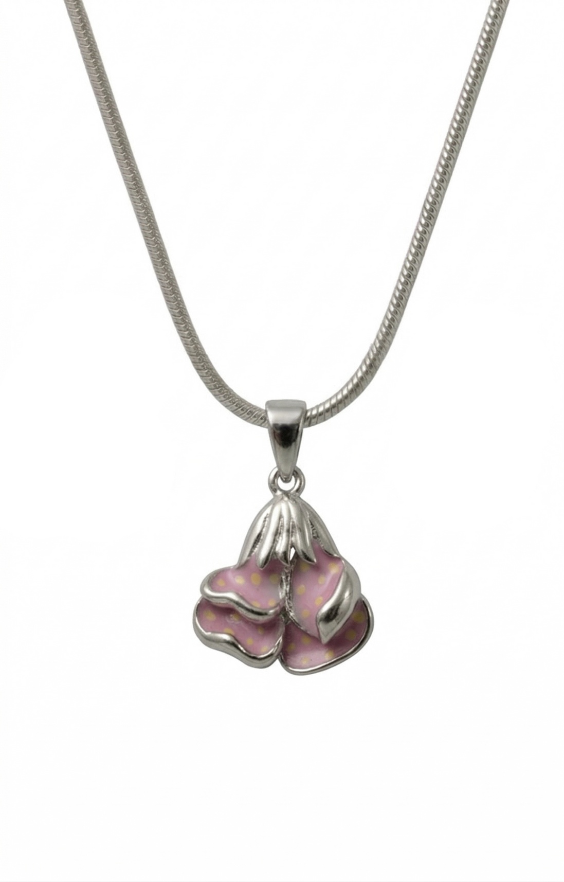 Silver Blush Blossom Pendant Set