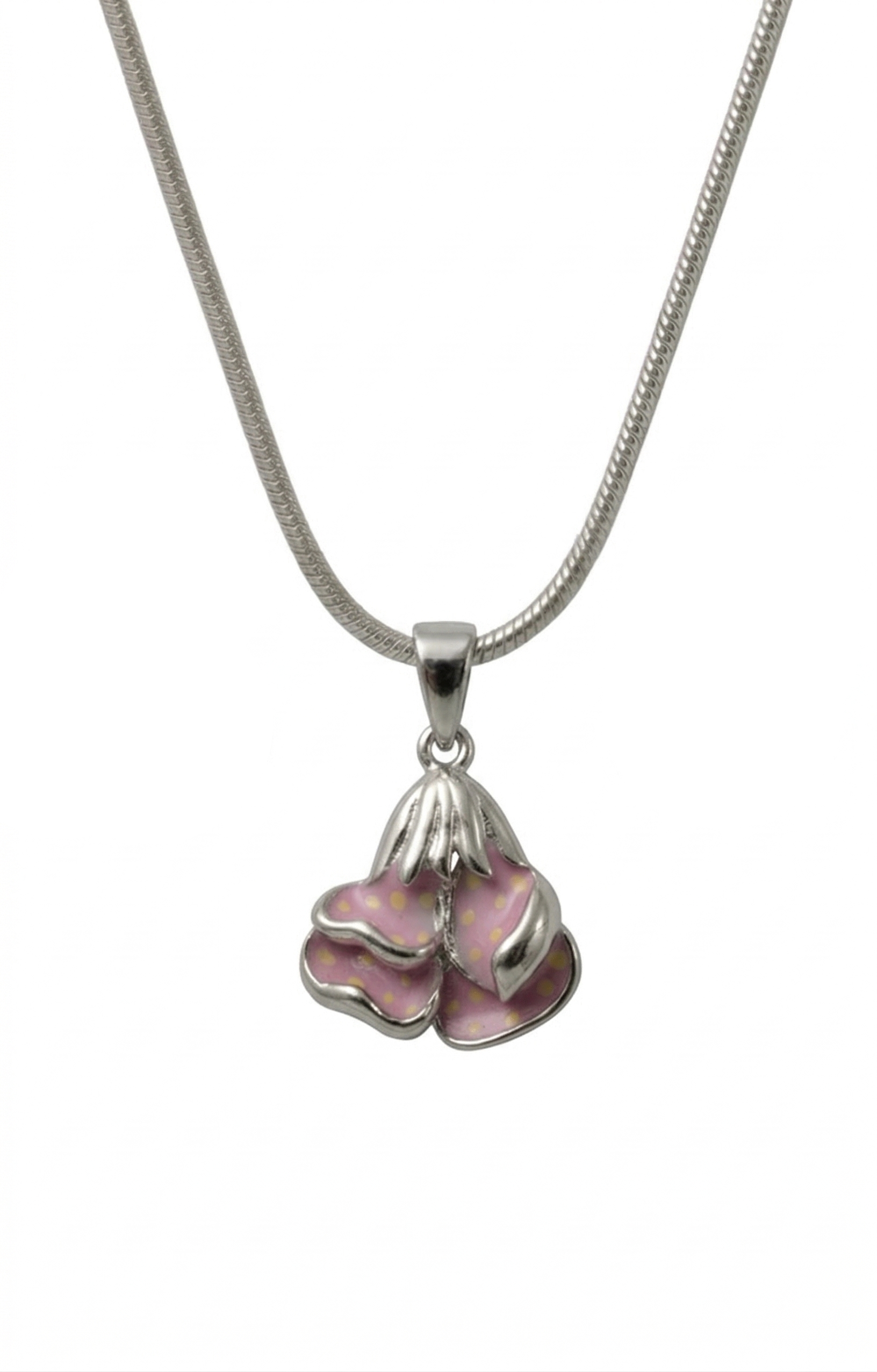 Silver Blush Blossom Pendant Set