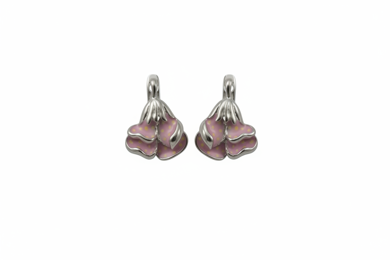 Silver Blush Blossom Pendant Set