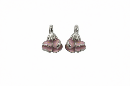 Silver Blush Blossom Pendant Set