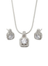 Siver Solitaire Pendant Set