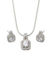 Siver Solitaire Pendant Set