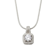 Siver Solitaire Pendant Set