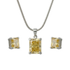 Silver Citrine Glow Pendant Set