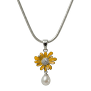 Silver Sun Daisy Pearl Set