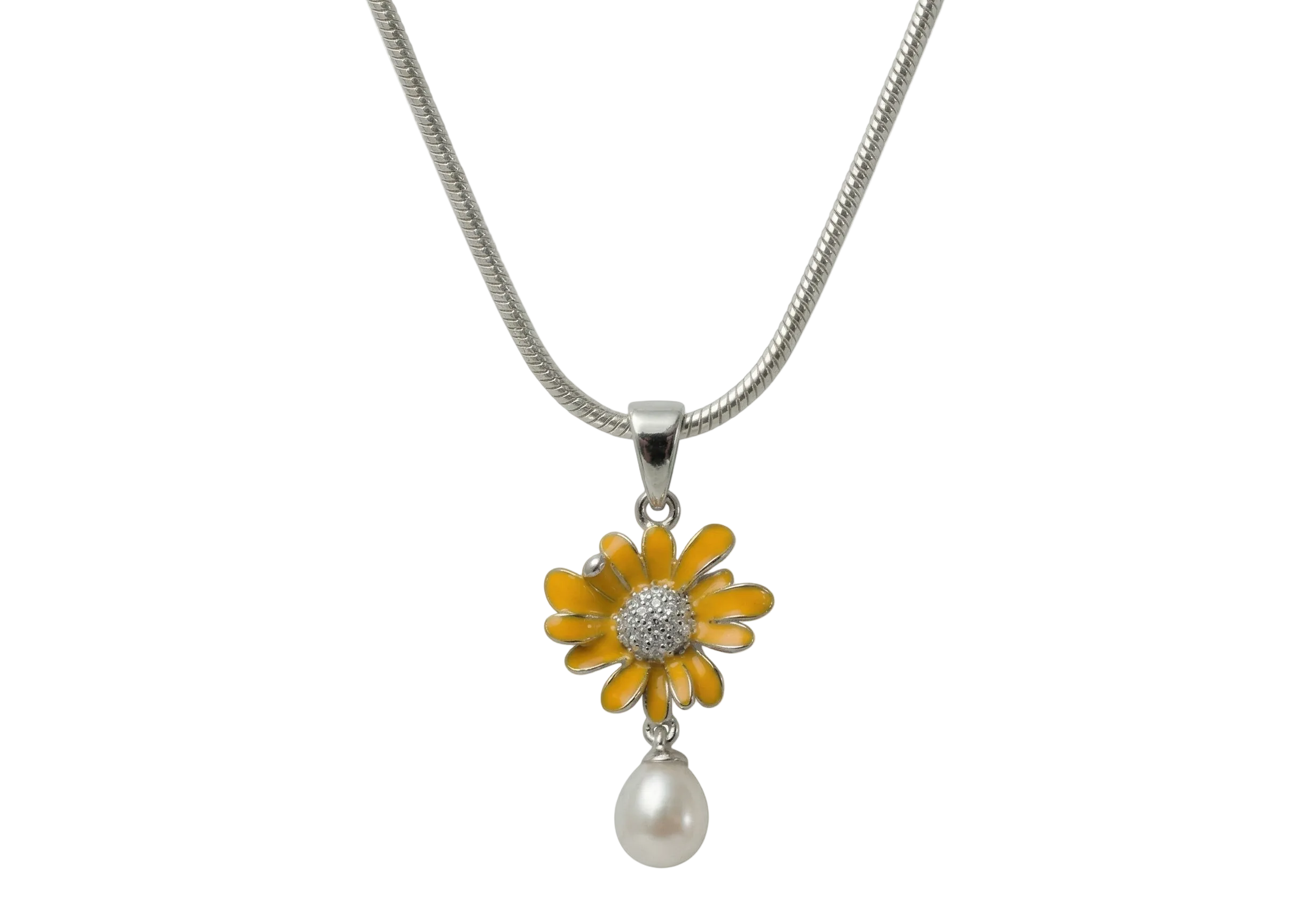 Silver Sun Daisy Pearl Set