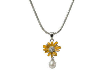 Silver Sun Daisy Pearl Set