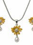 Silver Sun Daisy Pearl Set