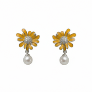 Silver Sun Daisy Pearl Set