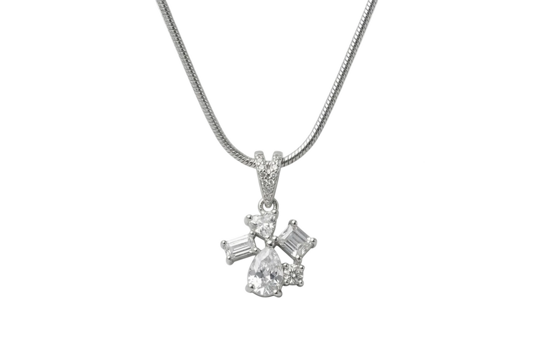 Silver Stella Spark Pendant Set