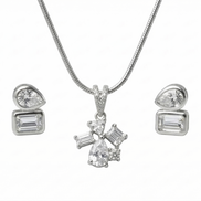 Silver Stella Spark Pendant Set