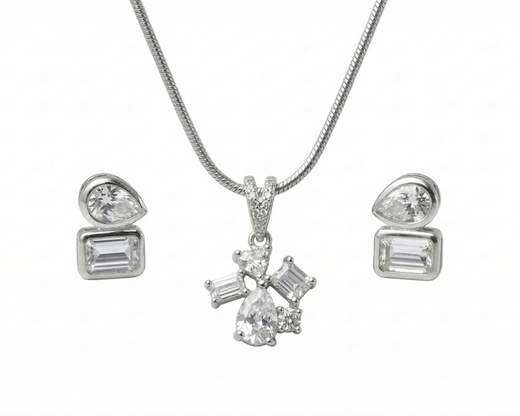 Silver Stella Spark Pendant Set