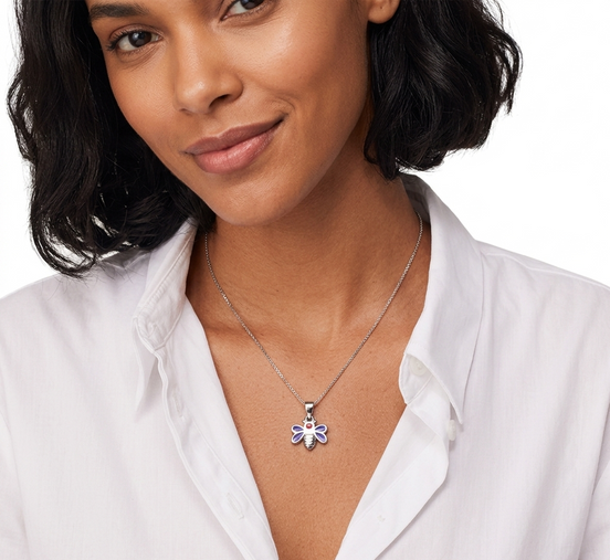 Silver Bloom Charm Necklace