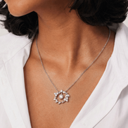 Silver Crystal Wreath Pendant