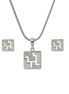 Silver Nova Square Pendant Set