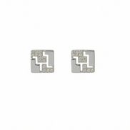 Silver Nova Square Pendant Set