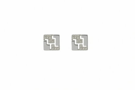 Silver Nova Square Pendant Set