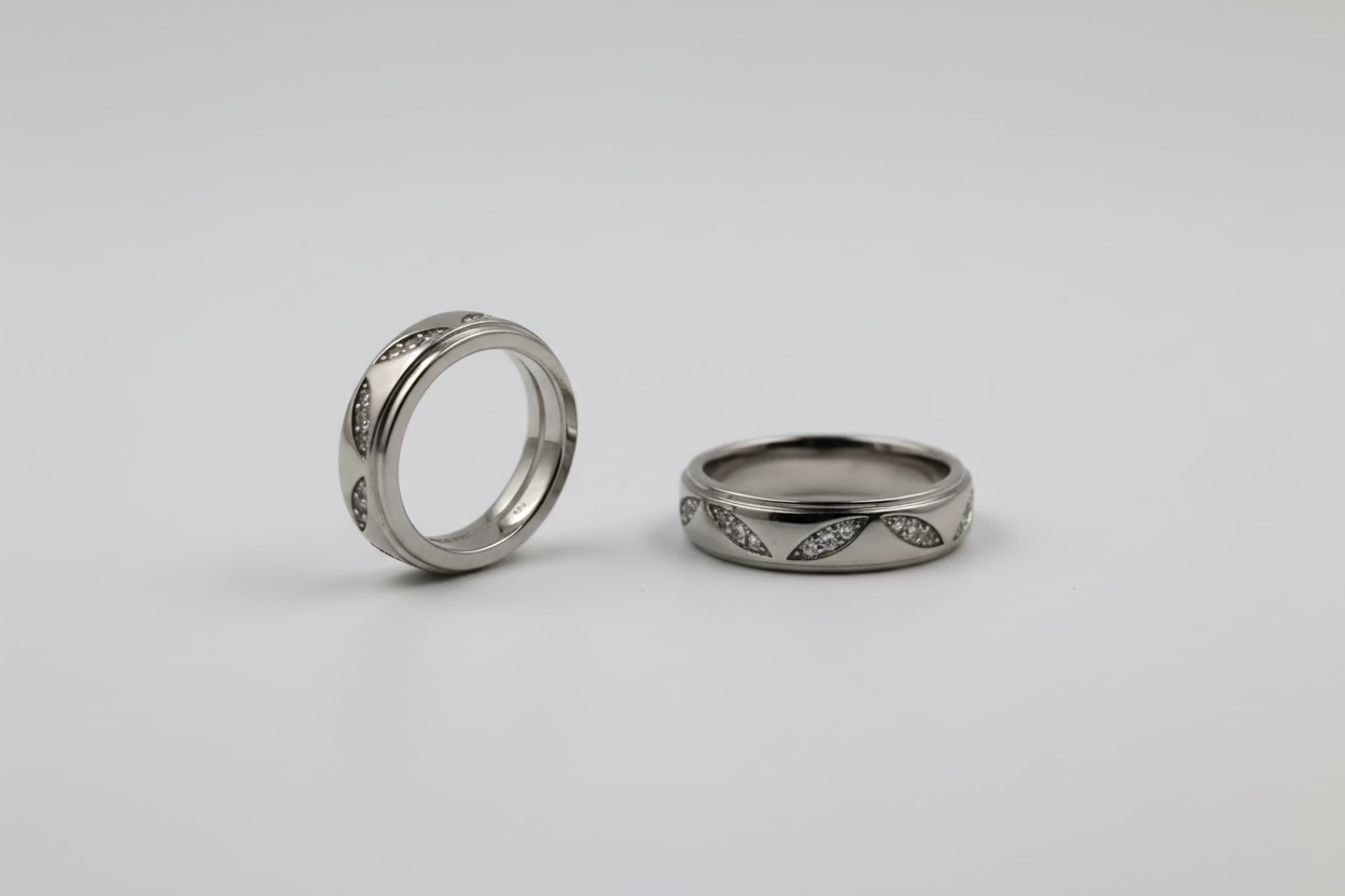 Silver Marquise Whisper Bands