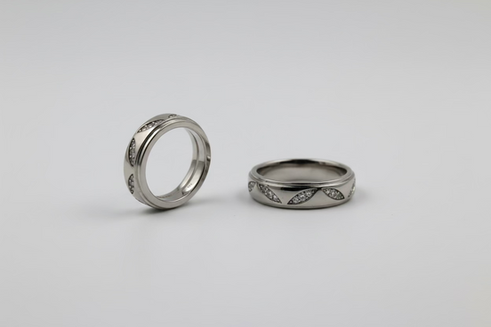 Silver Marquise Whisper Bands