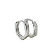 Hexa Geometric Huggie Hoop Earrings – 925 Sterling Silver