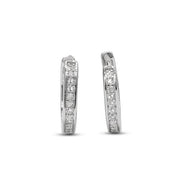 Hexa Geometric Huggie Hoop Earrings – 925 Sterling Silver